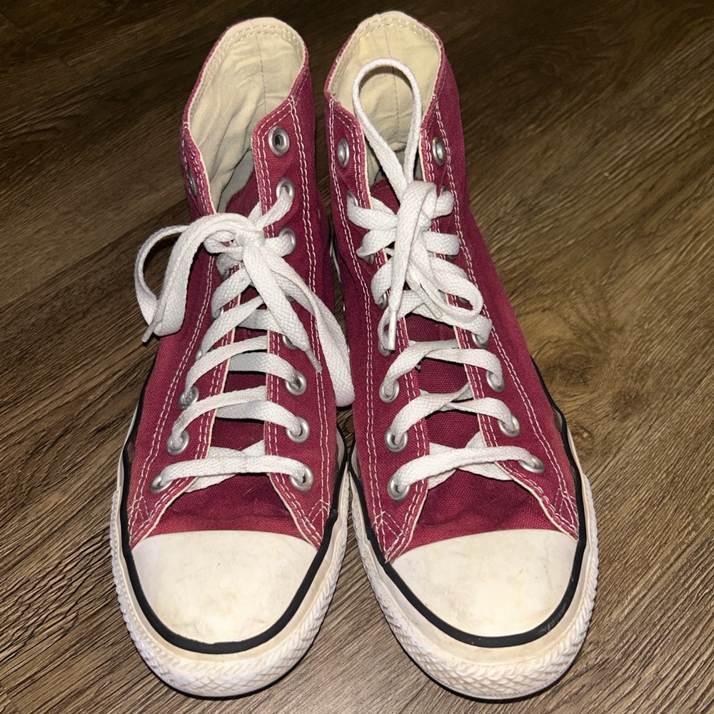 Maroon Converse High-Top Sneakers
